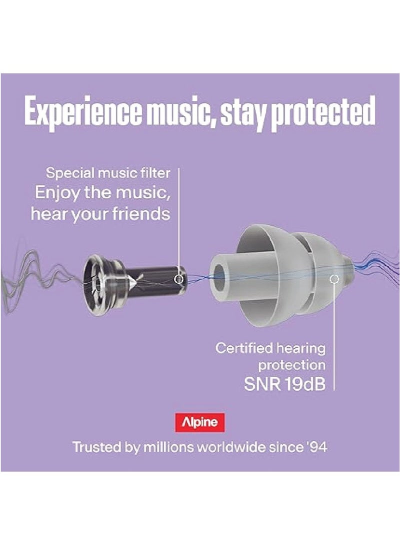 Alpine PartyPlug Music Earplugs - Noise Reduction for Concerts, Parties & Festivals - Hypoallergenic, Reusable, Transparent - Image 4